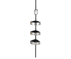 Wenko Premium Big Black - Mensola da bagno telescopica, salvaspazio, in alluminio, 27,5 x 70-260 x 20 cm, colore: Argento/Nero