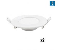 Aigostar â Confezione di 2 faretti LED Rotondi da Incasso, 12 W, Luce Calda (4000K), 830 Lumen e Diametro di 155 mm.