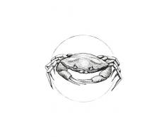 Komar - Quadro da Parete Crab White Soggiorno, Camera da Letto, Decorazione, Stampa Artistica Senza Cornice, Disponibile in 3 Misure, Nero, Bianco, P080A-50x70