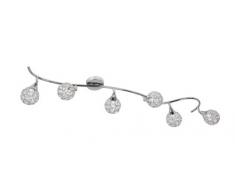 Oaks Lighting - Lampadario a 6 bracci, paralume in cristallo a forma di goccia, in cromo lucidato