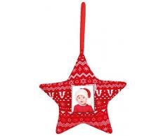 ZEP Stella di Natale, Tessuto, Rosso/Bianco, 16Â x 21Â x 2Â cm