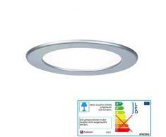 Paulmann 92071 Lampada da Soffitto Rotonda, 12 W, 4000 K, Pannello Led Bianco Neutro, Cromo Opaco, Ip44, Inclusa Lampadina da Incasso, In Plastica, 12 W