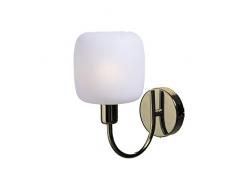 SP Light and Design Diva Parete 1 B, Struttura Oro, Vetro Bianco Lampada 4 W