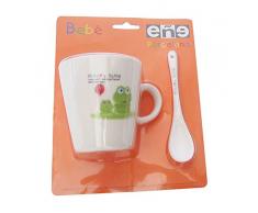 EÃ±e Rana Blister Caraffa Mug 22Â cl + Cucchiaio, Porcellana, Bianco, 16Â cm