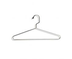 M Home - Set di 3 grucce Metalliche cromate con Asta, Metallo, Grigio, 42 x 2 x 18 cm