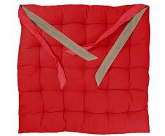 Homemaison valayans Cuscino per Sedia Quadrata Imbottita Cotone Rosso 40Â x 40Â cm
