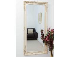 Grande specchio rettangolare in stile antico avorio da parete, 170 cm x 79 cm