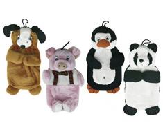 Excelsa Peanuts Borsa Acqua Calda Animali, materiale Sintetico, modelli assortiti: Panda/Pinguino/Maiale/Cane,35 x 17 x 3.5 cm, 1 pezzo