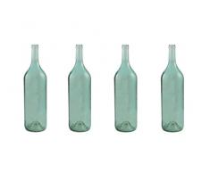 Villa dâEste Home Tivoli Coastal Set 4 Bottiglie Decorative, Verde, 15x15x55 cm, 4 unitÃ 