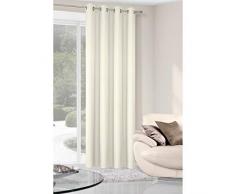 Eurofirany Tenda Liscia, Color Crema, Tinta Unita, con Occhielli in Metallo, 160 g/m2, 140 x 250 cm, 1 Pezzo Stile scandinavo, Design Moderno, per Soggiorno, Camera da Letto