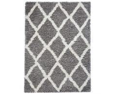 Think Rugs Auckland AK01 Heavy Weight Shaggy Pile Rug Tappeto, Grigio, 160 cm x 220 cm