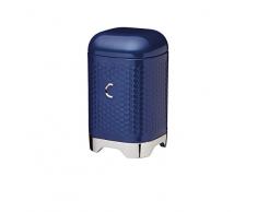 KitchenCraft Lovello - Contenitore con motivo geometrico esagonale, 11 x 11 x 19 cm, colore: Bianco ghiaccio caffé Blu scuro