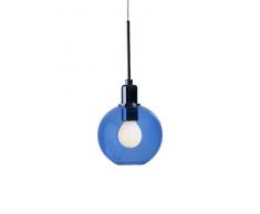 SP Light and Design Diva sospesione Singola, Struttura Cromo, Vetro Blu Lampada a Sospensione 4 W