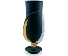 Arte di Murano Vaso in Vetro di Murano, Nero Satinato, Piccola