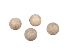Rayher 6245800 - Sfere di Legno Grezzo FSC 100%, 30 mm, Non forate, 4 pz