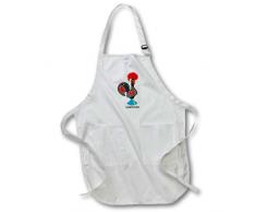 3dRose il Nero Portoghese Gallo o Galo de barcelos-Full Lunghezza Grembiule, Bianco con Tasche (APR 160659 _ 1), 22 da 76,2 cm