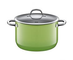 Silit 2102299202Â Passion pentola Alta Diametro 24Â cm Circa 6,4Â L beccuccio versatore in Vetro Manico Vuoto Silargan Funzione Ceramica induzione Lavabile in lavastoviglie, Smalto, Verde