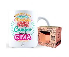 Mr Cool co-t184 Tazza Ceramica 33 cl in scatola regalo con scritta Extra por Que Sea la montaña Siempre Hay un Camino Hacia La Cima