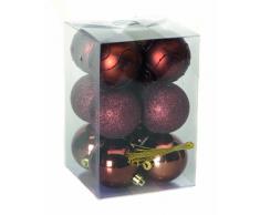 Festive Productions Ltd - Palline assortite per Albero di Natale, 60 mm, Confezione da 12, Colore: Marrone