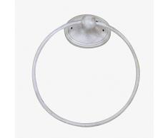 Better & Best WC Ovale portasciugamani da Bagno, Forma Ovale, Orizzontale-Anello, Bianco, 16 x 7 x 19, Materiale: Metallo, Taglia Unica