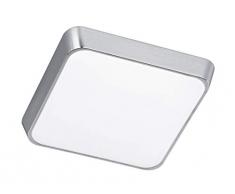 Trio Marcos Plafoniera LED, Quadrata con Bordo, Alluminio Spazzolato, Unica