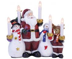 Finestra Stella LampadarioSanta & Co motivo Babbo Natale e gli amici, materia plastica, 5-fiamma, scatola a quattro colori, 26 x 26 cm 269-06