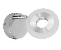 WOFI 4280.01.54.6000Â a + Spot, Metallo, 4.2Â W, integrato, nickel faretto da parete 1 punto luce argento
