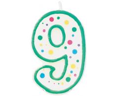 Wilton Candela a forma di numero 9, colore: verde