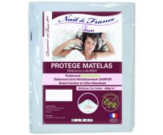 Notte Francia 329 400 Protezione del Materasso 80/200 Bianco in Cotone 200 x 80 x 1 cm