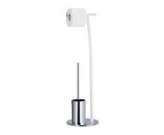 Relaxdays - Portarotolo igienico in Acciaio, 71 x 20 x 20 cm, Colore: Bianco/Cromato