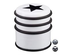 Relaxdays Fermaporta a Pavimento, Blocca Porte e Finestre, Grande, con Stella, 8 cm di Altezza, Bianco, PP, 8 x 7 x 7 cm