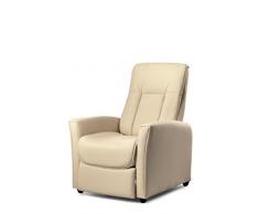 Stones Alessandra Poltrona Reclinabile, Finta_Pelle, Beige, 63x80x94 cm