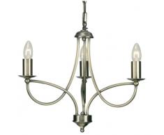 Oaks Illuminazione Loop - Lampada da soffitto 3 luci (40 x 47 cm), raso di colore ottone
