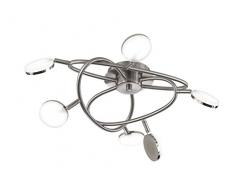 WOFI Faretto Spot Da Soffitto, acrilico, integrato, 24Â W, in nichel opaco, 60Â x 48Â x 17Â cm