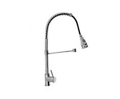Rubinetto Cucina Moderna Miscelatore Doccia Estraibile Cromato Rubinetteria