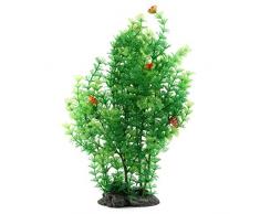 SourcingmapÂ®, pianta acquatica in ceramica con foglie artificiali, lunghezza 46 cm, colore: verde arancione