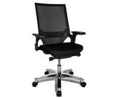 Topstar, Sedia girevole con braccioli ad altezza regolabile, Nero (schwarz), Taglia unica