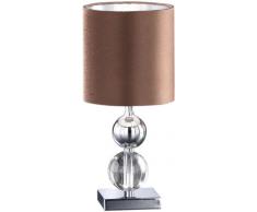 Honsel Leuchten 91451Â lampada da tavolo in cromo/vetro trasparente/cromo paralume marrone