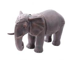 Puckator GAR104 Ornamento Decorativo da Giardino, Motivo Elefante Indiano Resina, Colore: Grigio, 53 x 28 x 30,5 cm