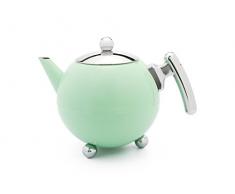 Bredemeijer teiera Bella Ronde 1,2L, Menta Verde, Cerniere Cromo Colori, Acciaio Inox, Verde, 16.2Â x 24Â x 17.7Â cm