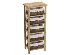 Dcasa - Cassettiera in Legno con 5 cassetti, per conservare Decorazioni Natalizie, Articoli per la casa, Unisex, per Adulti, Colore: Unico