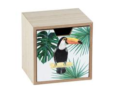 Wenko Tucan - Cassettiera con cassetto, in MDF, 12 x 10 x 12 cm, Multicolore