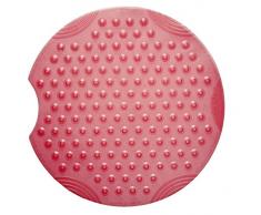 RIDDER Tecno Ice - Tappetino da Doccia, 100% Gomma Sintetica (TPE = elastomero termoplastico), Trasparente/Rosso, ca. Diametro: 55 cm
