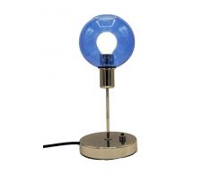 SP Light and Design Diva Shirley vetroR, Struttura metallizzzata Oro Lampada da Tavolo 4 W, Blu