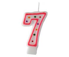 Idena 408354Â compleanno Candela, cera, rosso, 7,2Â x 13,9Â x 1,5Â cm