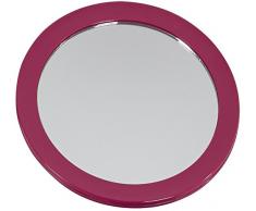 SANWOOD Nelly Specchio Cosmetico, Acrilico, 15.7Â x 15.7Â x 2.5Â cm, Acrilico, Lampone, 15.7 x 15.7 x 2.5 cm