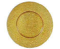 LORENZON GIFT SOTTOPIATTO Vetro Oro, Unica