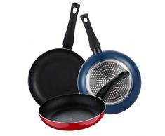 Bergner Set 3 padelle (20+24+28 cm) alluminio pressato, adatto per induzione, Jumpy