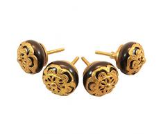 Stylla LondraÂ®Â âÂ Set di 4Â Nero Dipinta a Mano, Vintage Shabby Chic Armadio Armadio cassetto Porta manopole Pull Maniglie per Porta