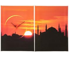 Asir Group LLC 248Â CTY1654Â Cloc Kity Decorativa Tela Orologio da Parete, Multicolore